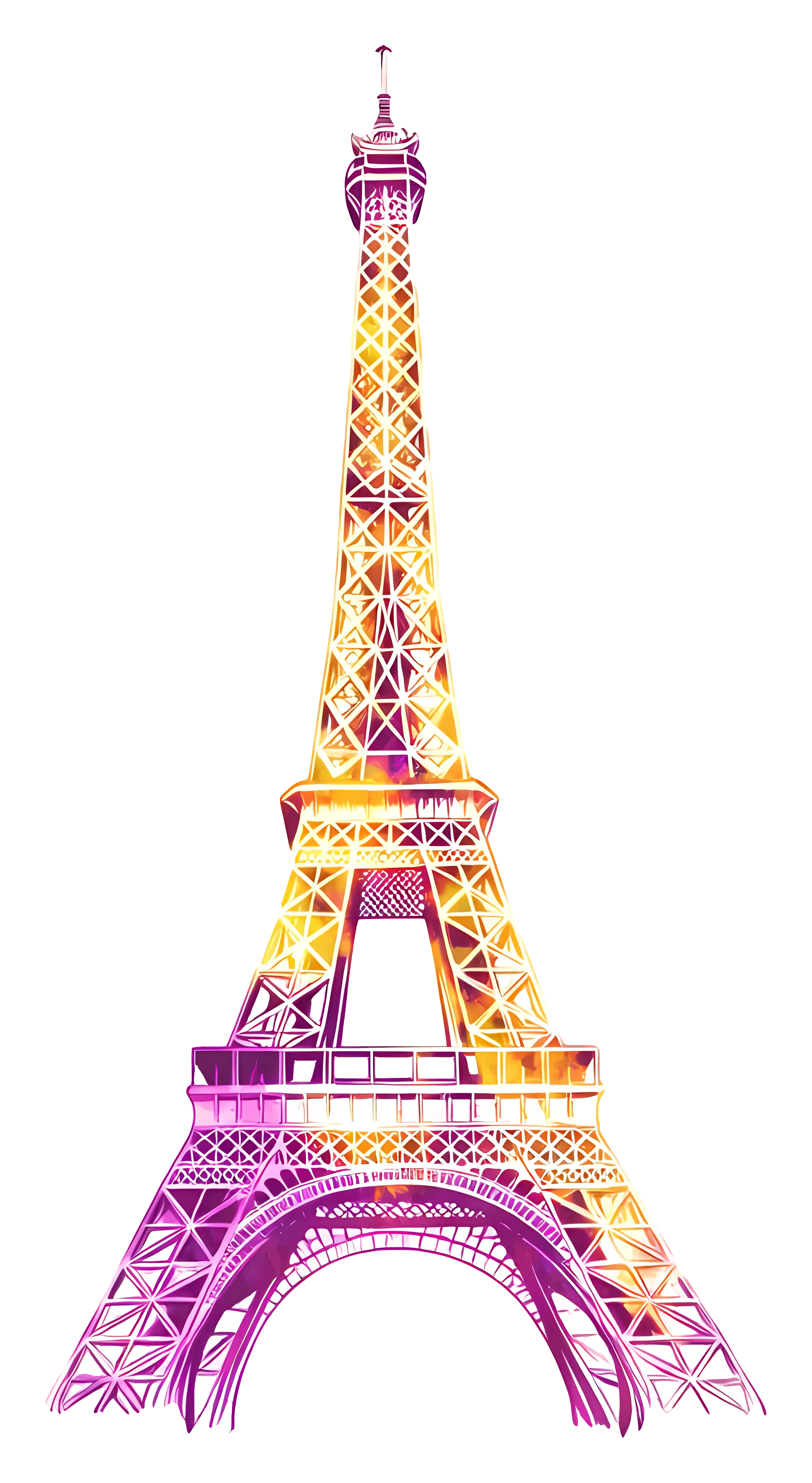 Colorful Eiffel Tower Illustration