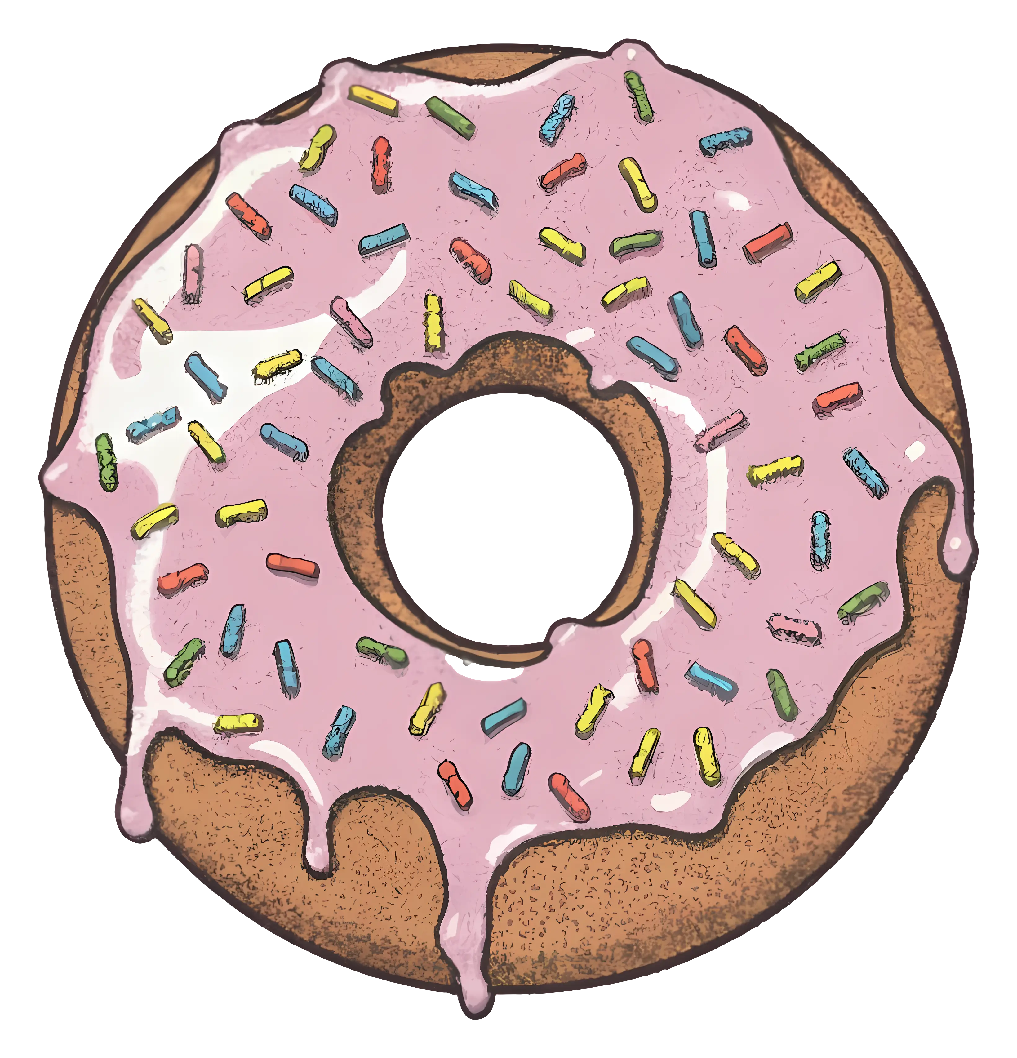 Delicious Pink Donut with Sprinkles