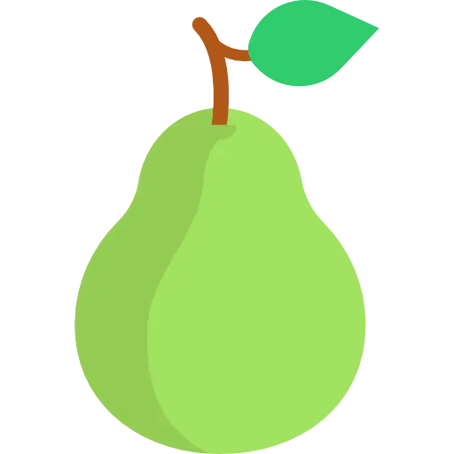 Simple Green Pear Icon Illustration