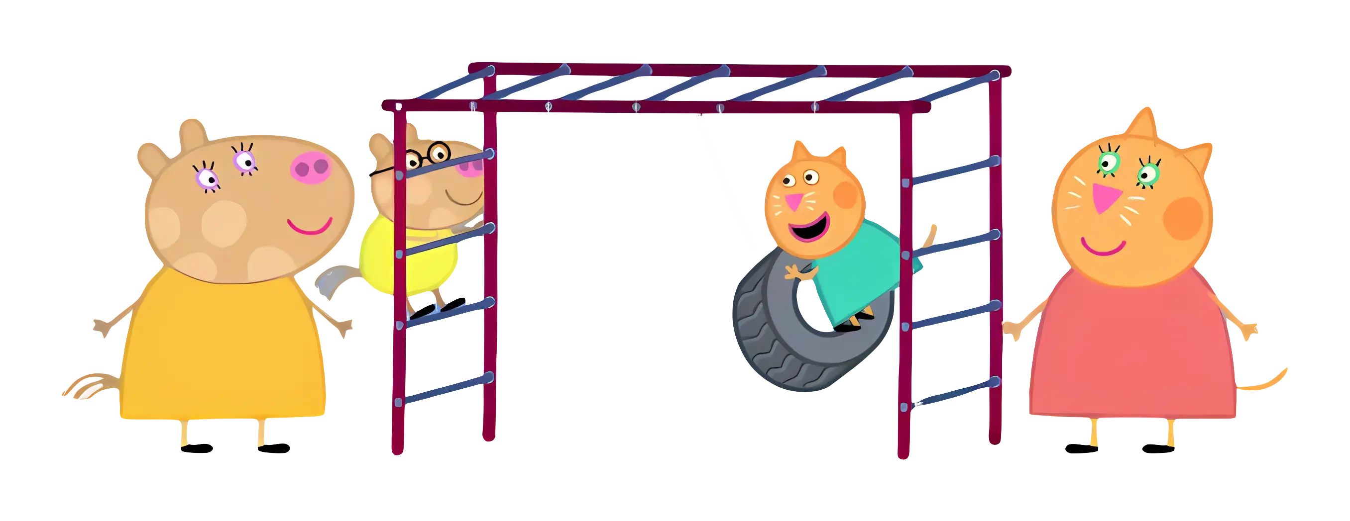 Playground Characters Having Fun