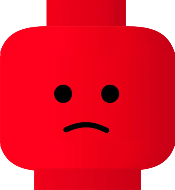 Sad Red Lego Head Illustration