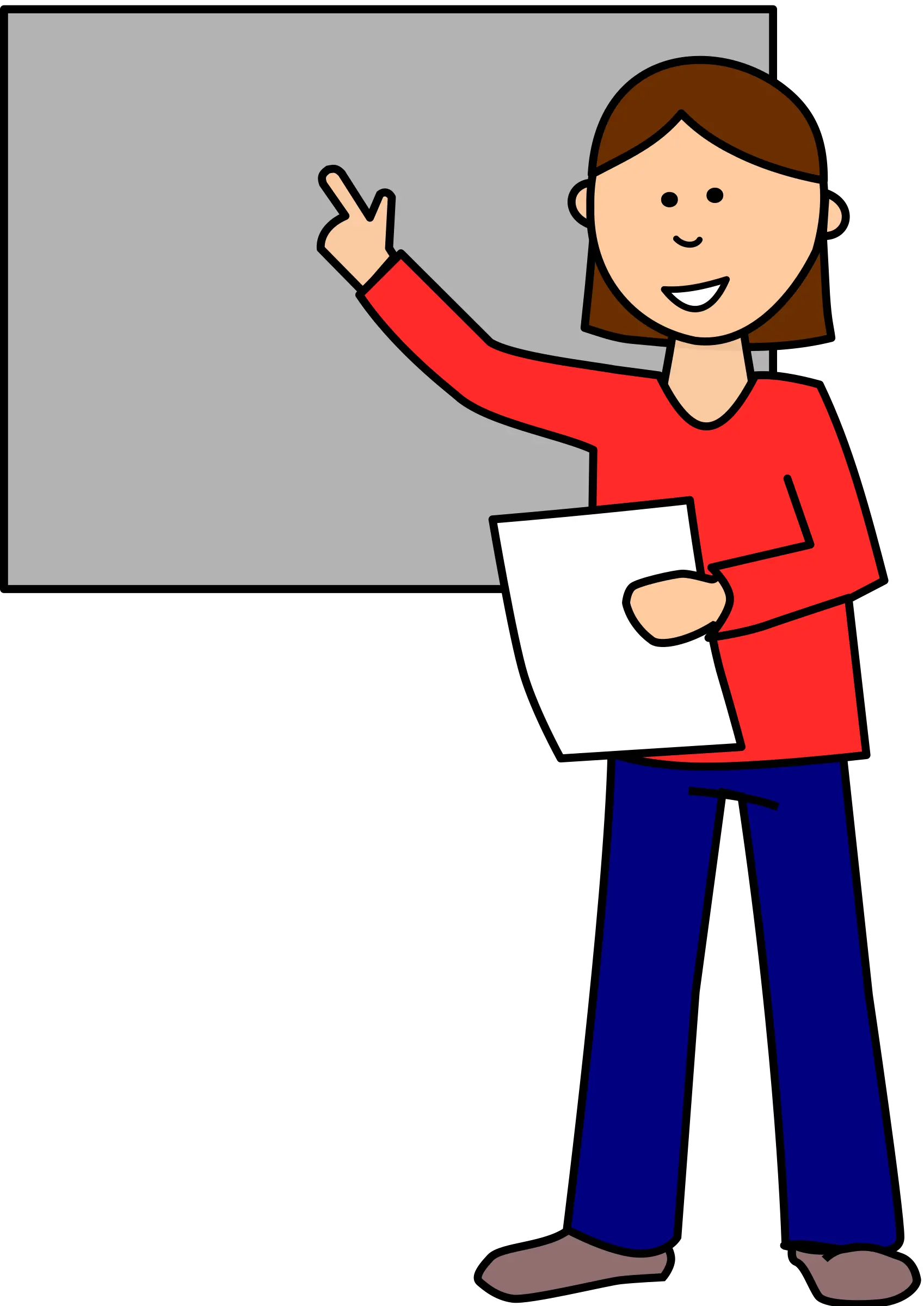 Cartoon Illustration of a Teacher in Class