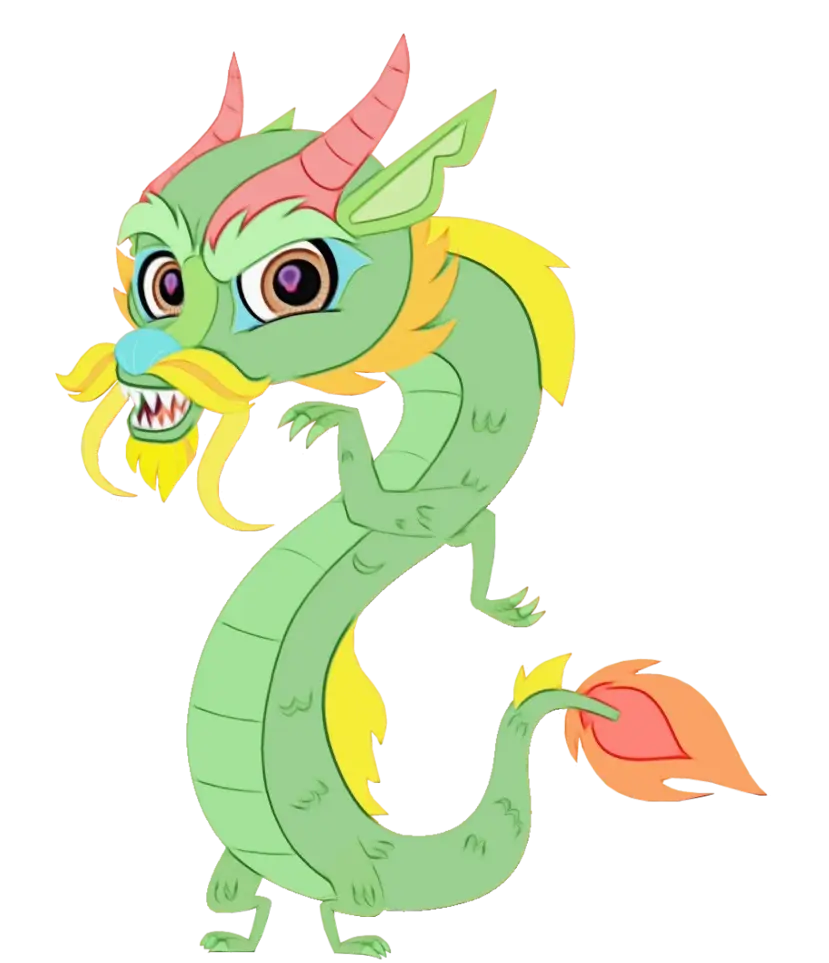 Playful Cartoon Green Dragon Illustration