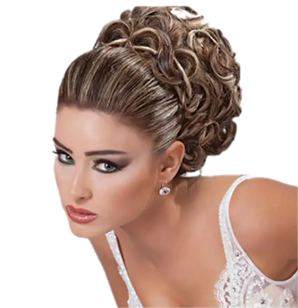 Woman with Elegant Updo Hairstyle