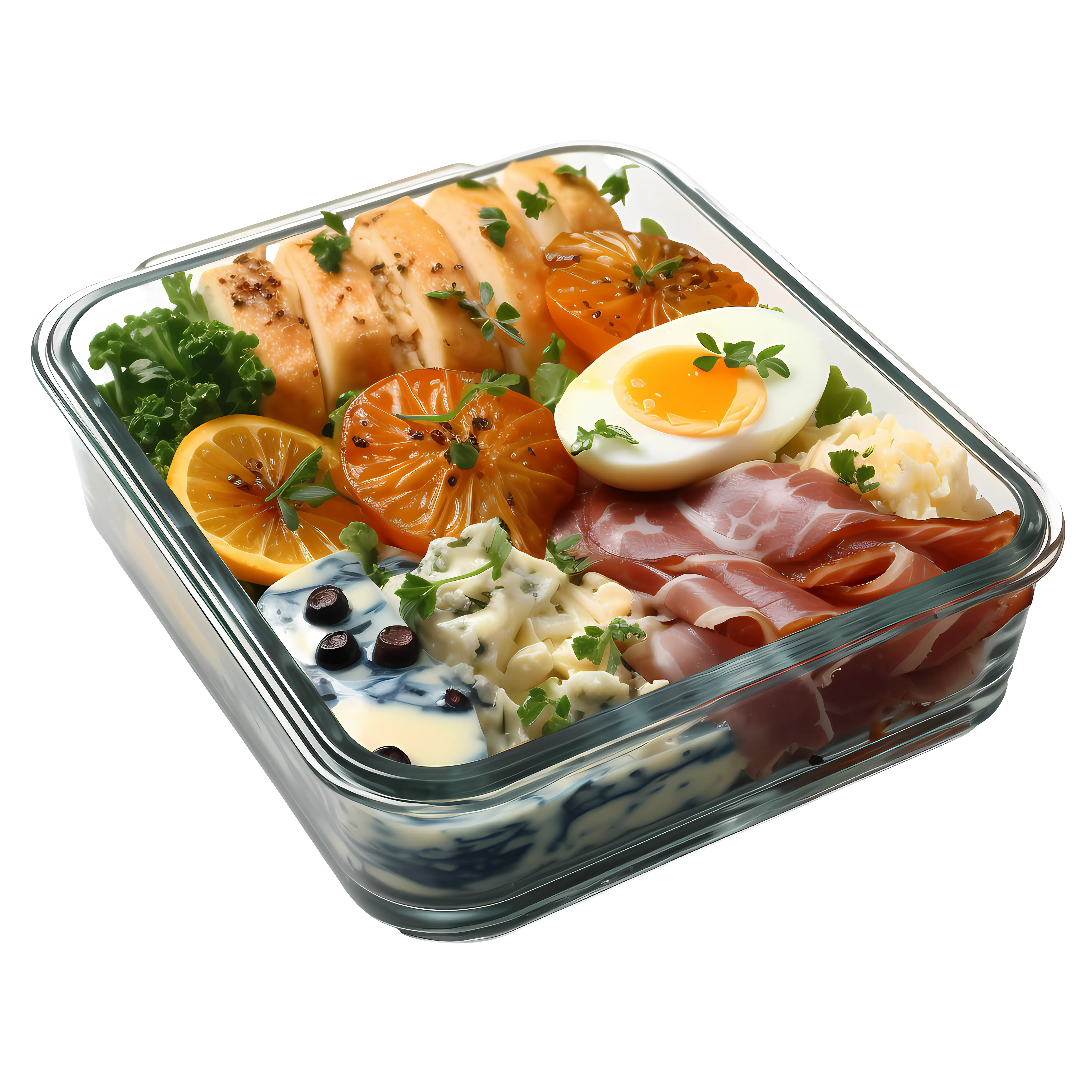 Healthy Food in Glass Lunch Box