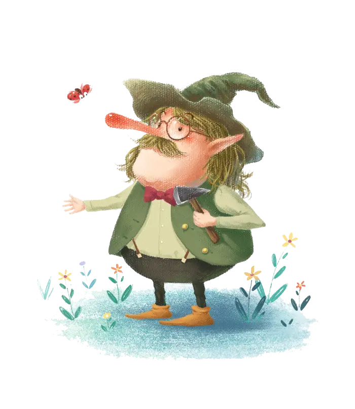 Whimsical Elf with Butterfly