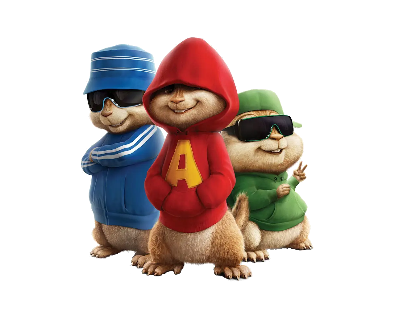 Cartoon Chipmunks in Hoodies