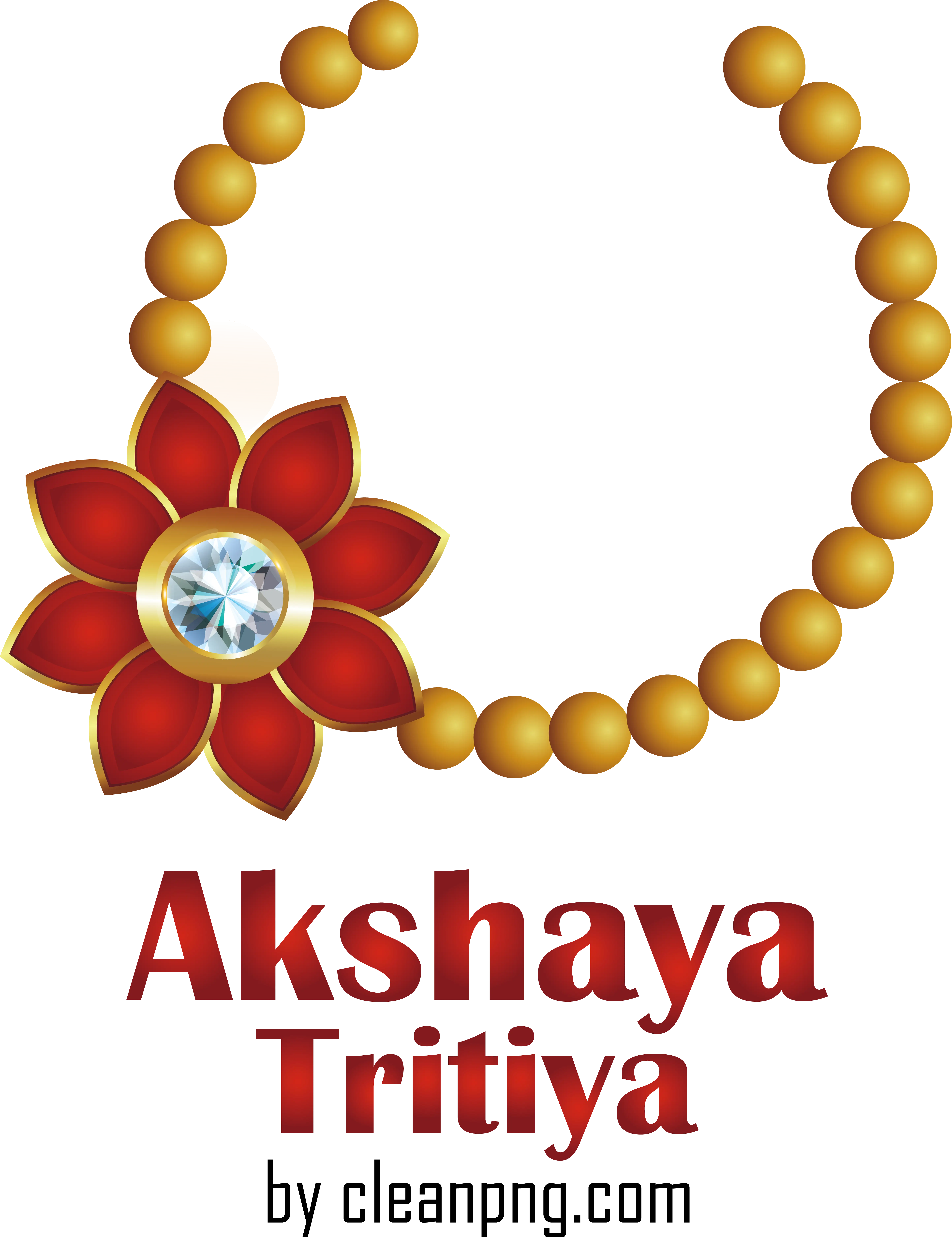 Gold Necklace with Flower for Akshaya Tritiya