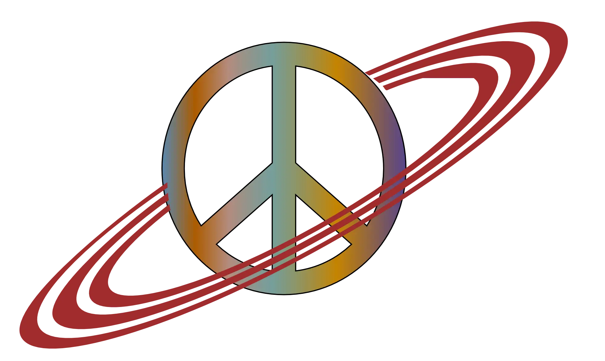 Peace Symbol with Saturn Rings