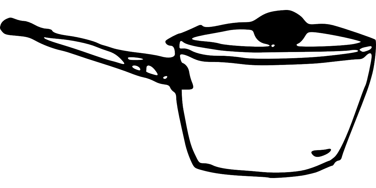 Black Sketch of a Saucepan