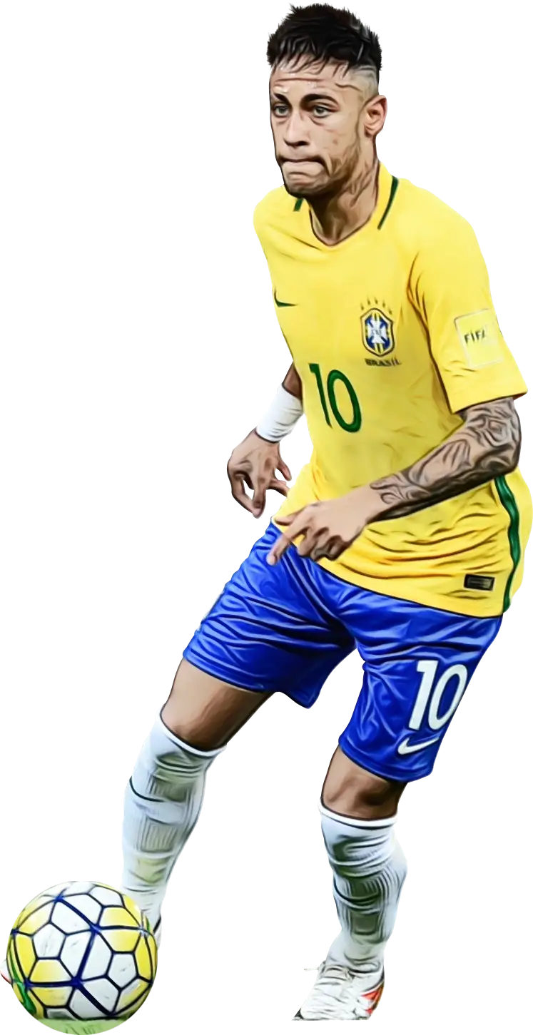 Soccer Player with Yellow Brazil Jersey