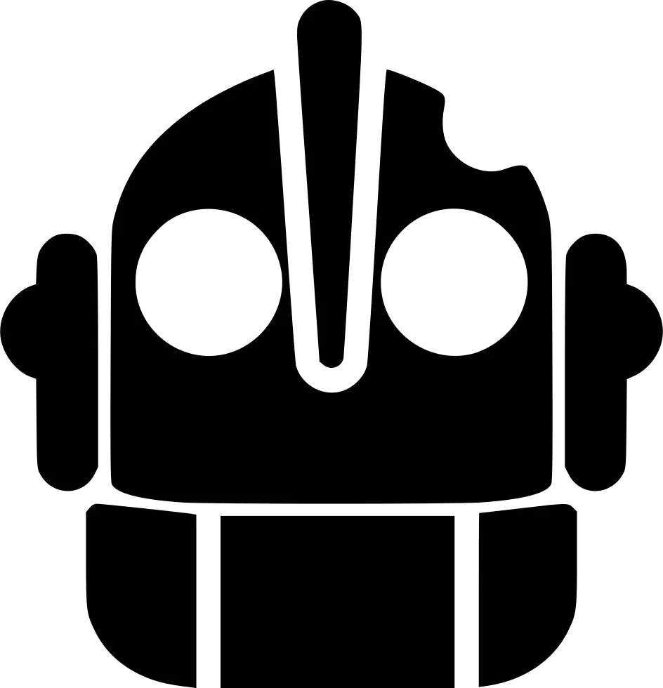 Black Robot Head Symbol