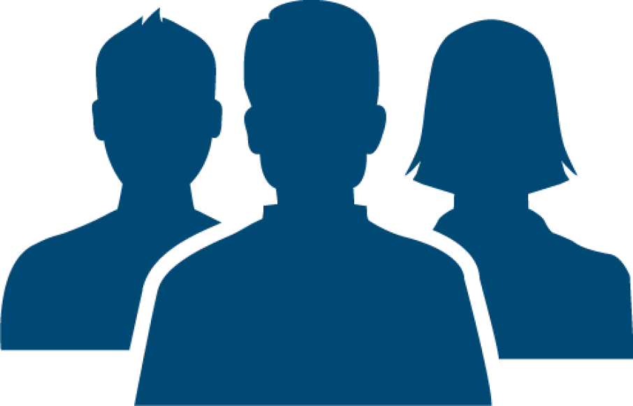 Group of Silhouettes Representing a Team or Community