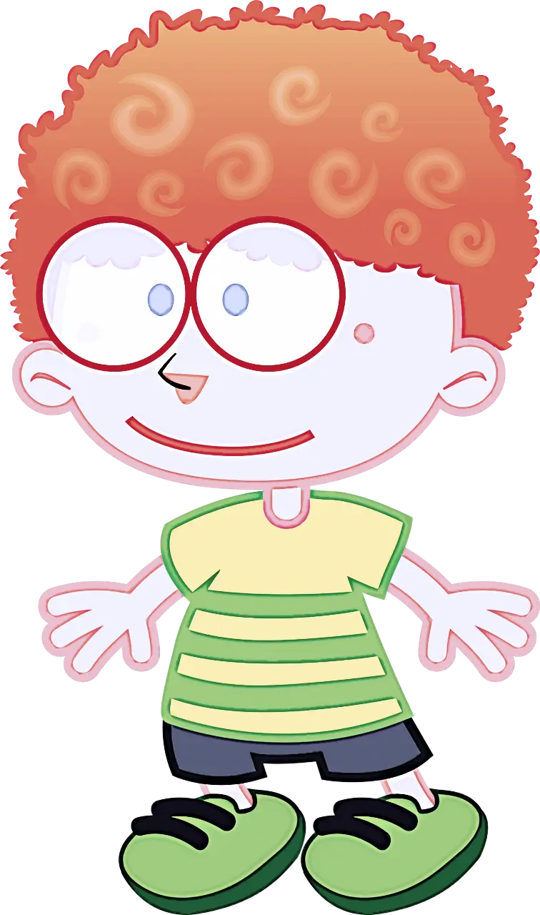 Cartoon Boy with Red Hair in Fun Style