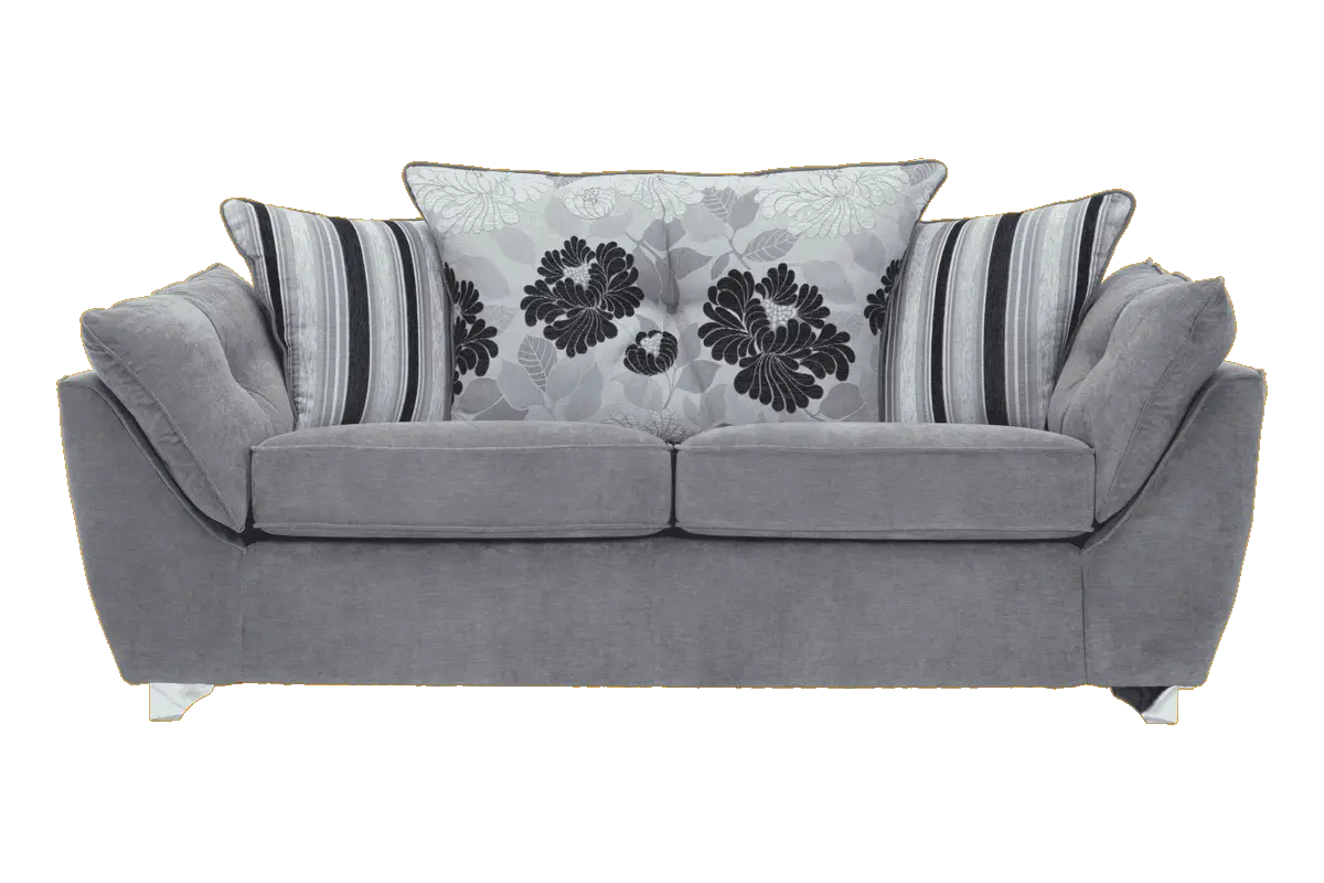 Gray Sofa with Decorative Cushions