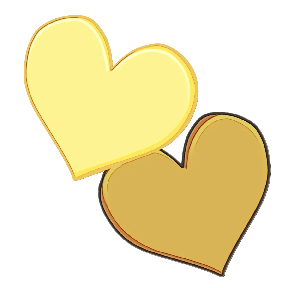 Yellow and Golden Hearts Illustration