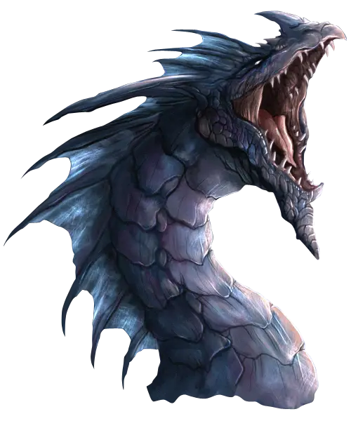 Black Dragon with Open Mouth