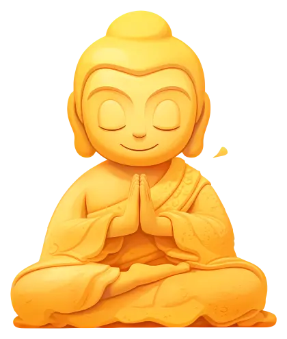 Meditating Golden Buddha Cartoon