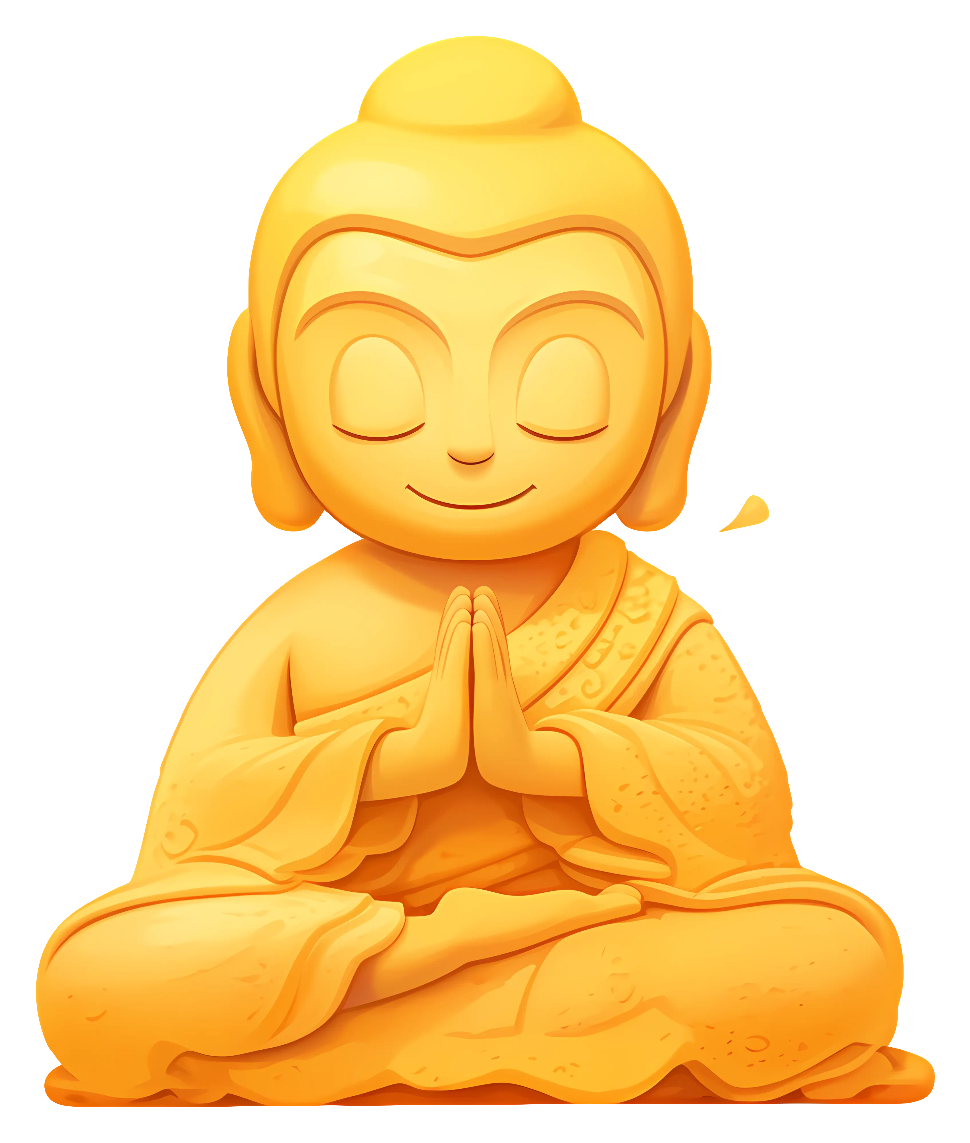 Meditating Golden Buddha Cartoon