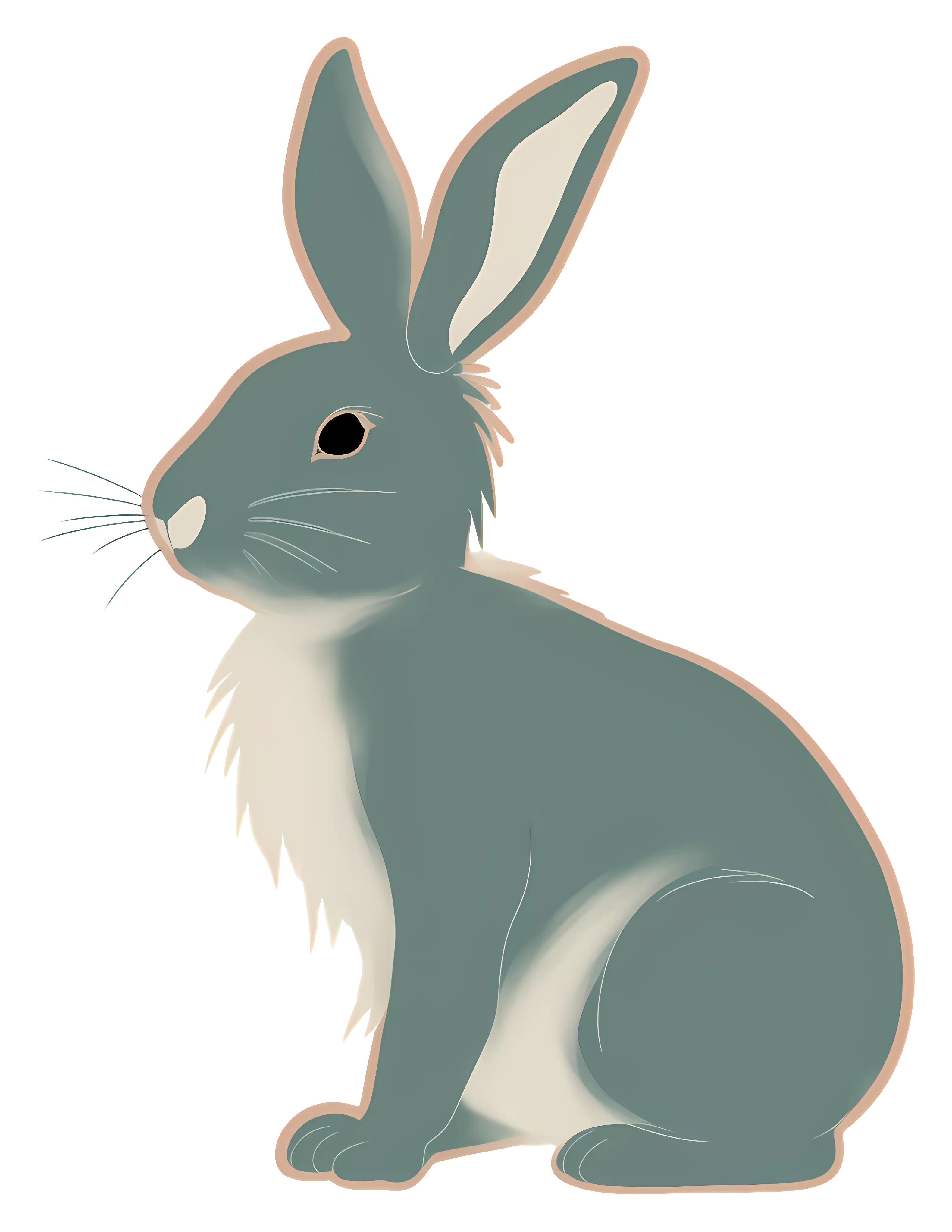 Grey Rabbit Illustration