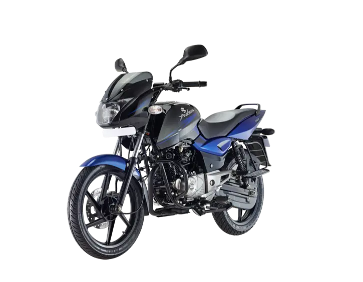 Blue and Black Motorcycle on Transparent Background