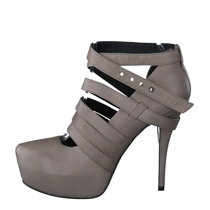 Grey High Heel Shoe with Straps