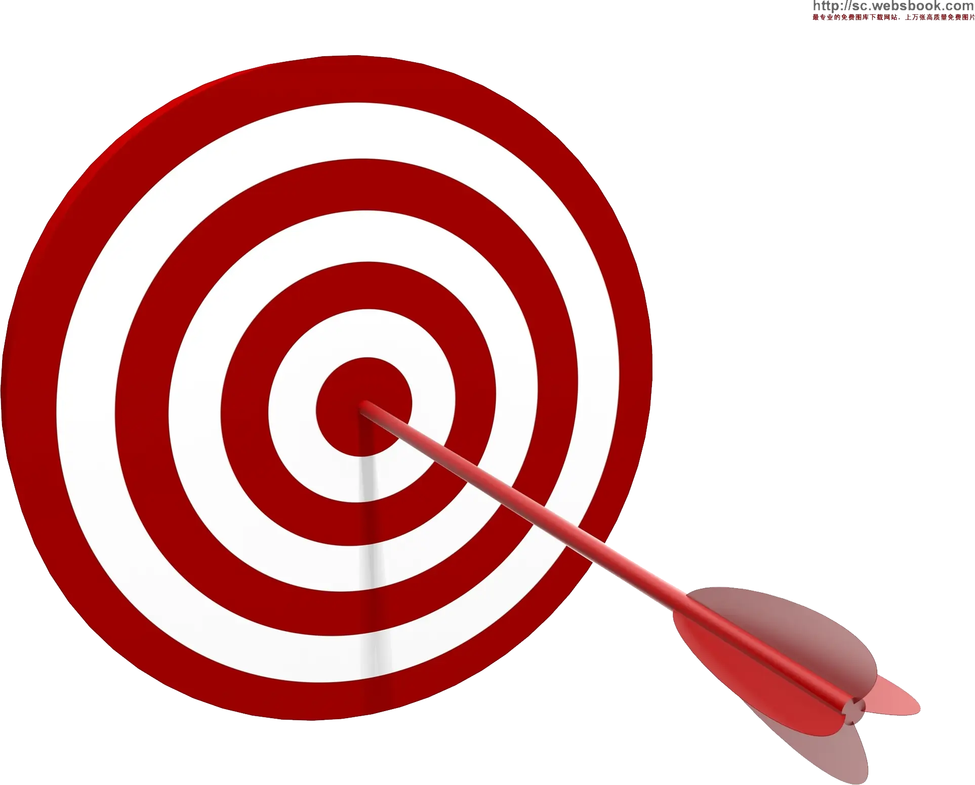 Flat Red Bullseye with Dart Hitting Center
