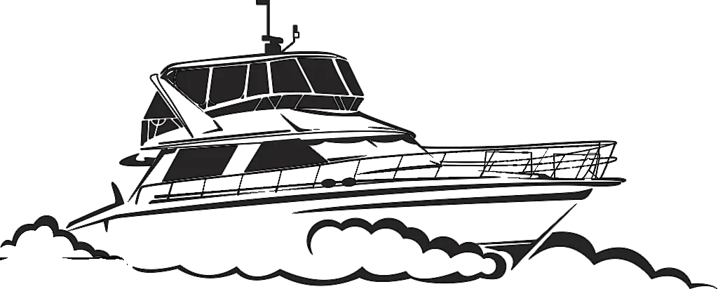 Black and White Boat Illustration