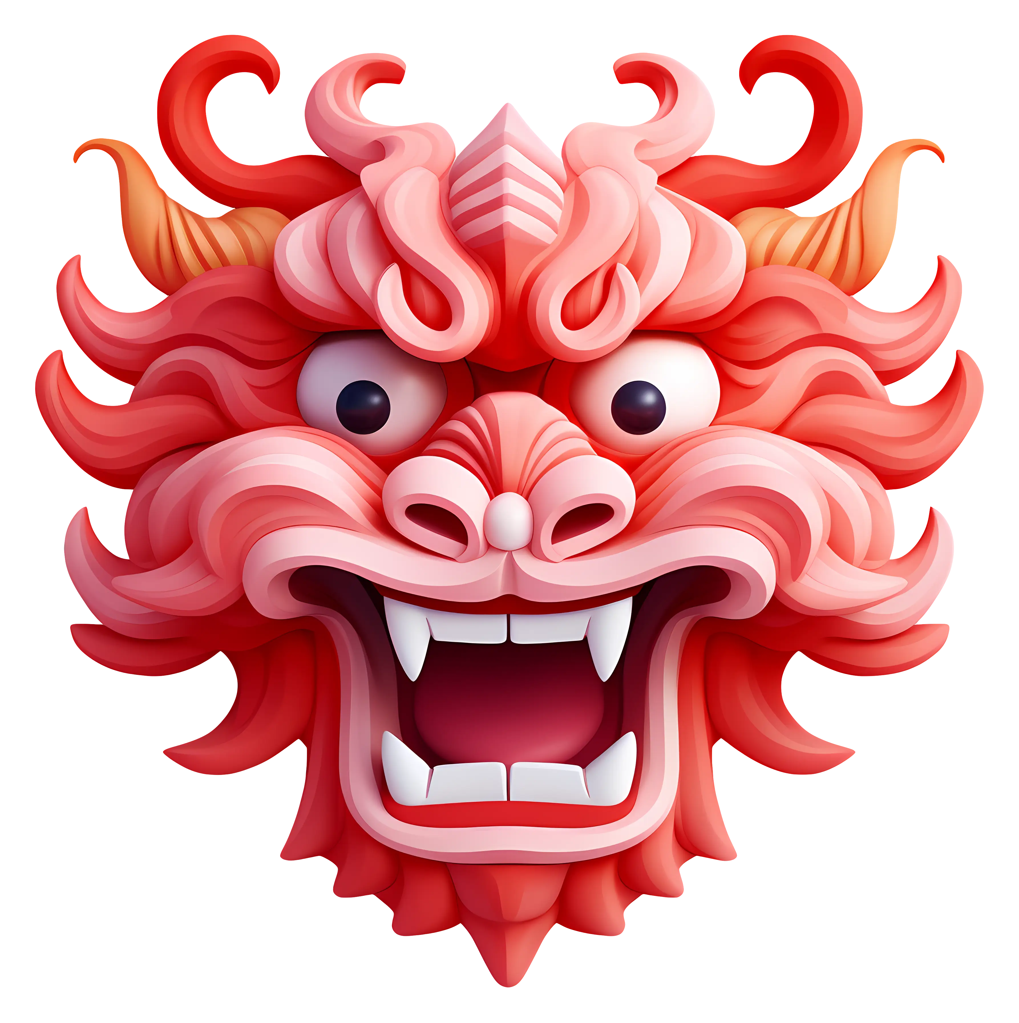 Red Dragon Mask Illustration for Festive Themes