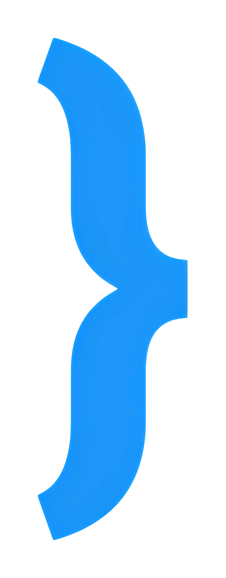 Blue Curly Bracket Symbol