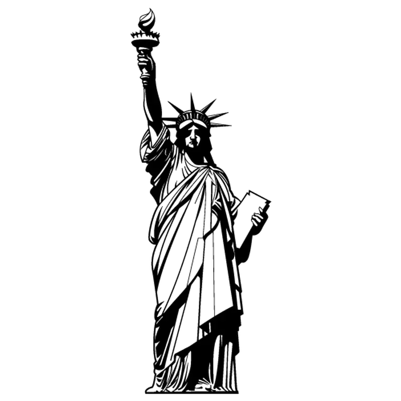 Iconic Statue of Liberty Silhouette