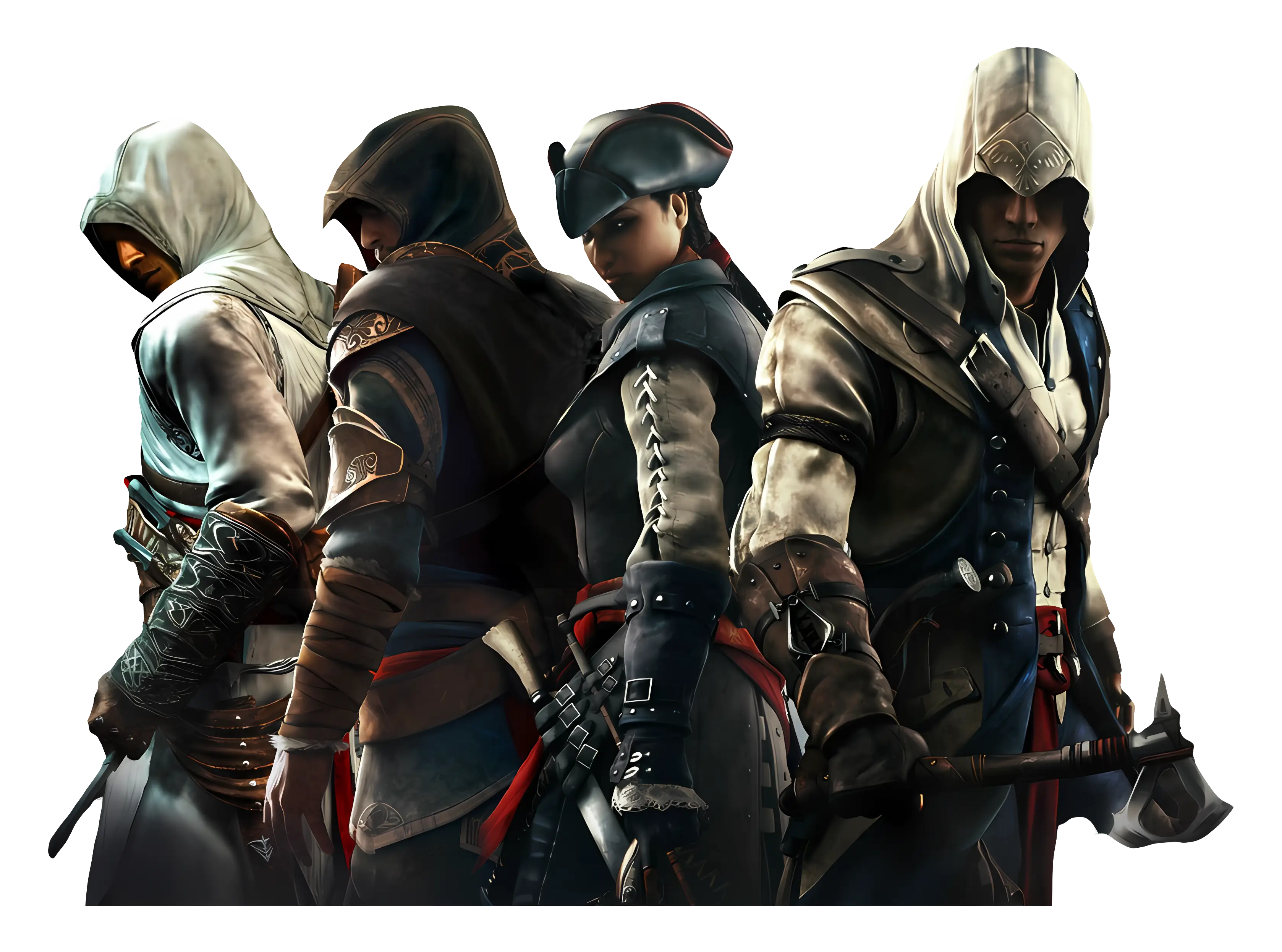 Hooded Characters in Game Costumes