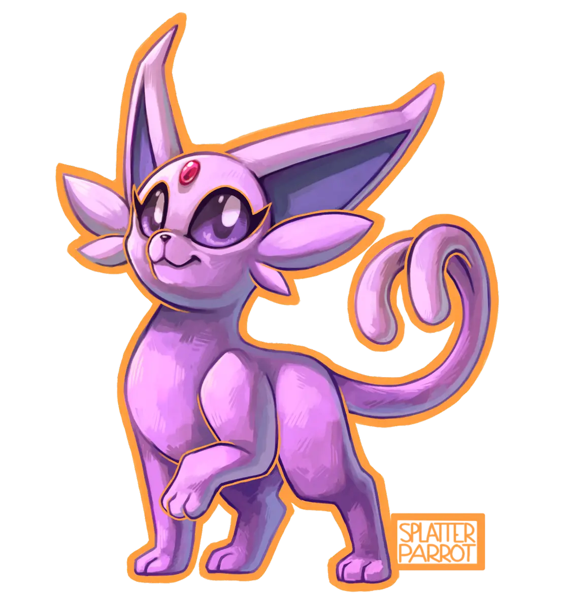 Cute Purple Fantasy Cat
