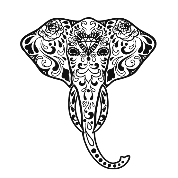 Decorative Elephant Artistic Graphic