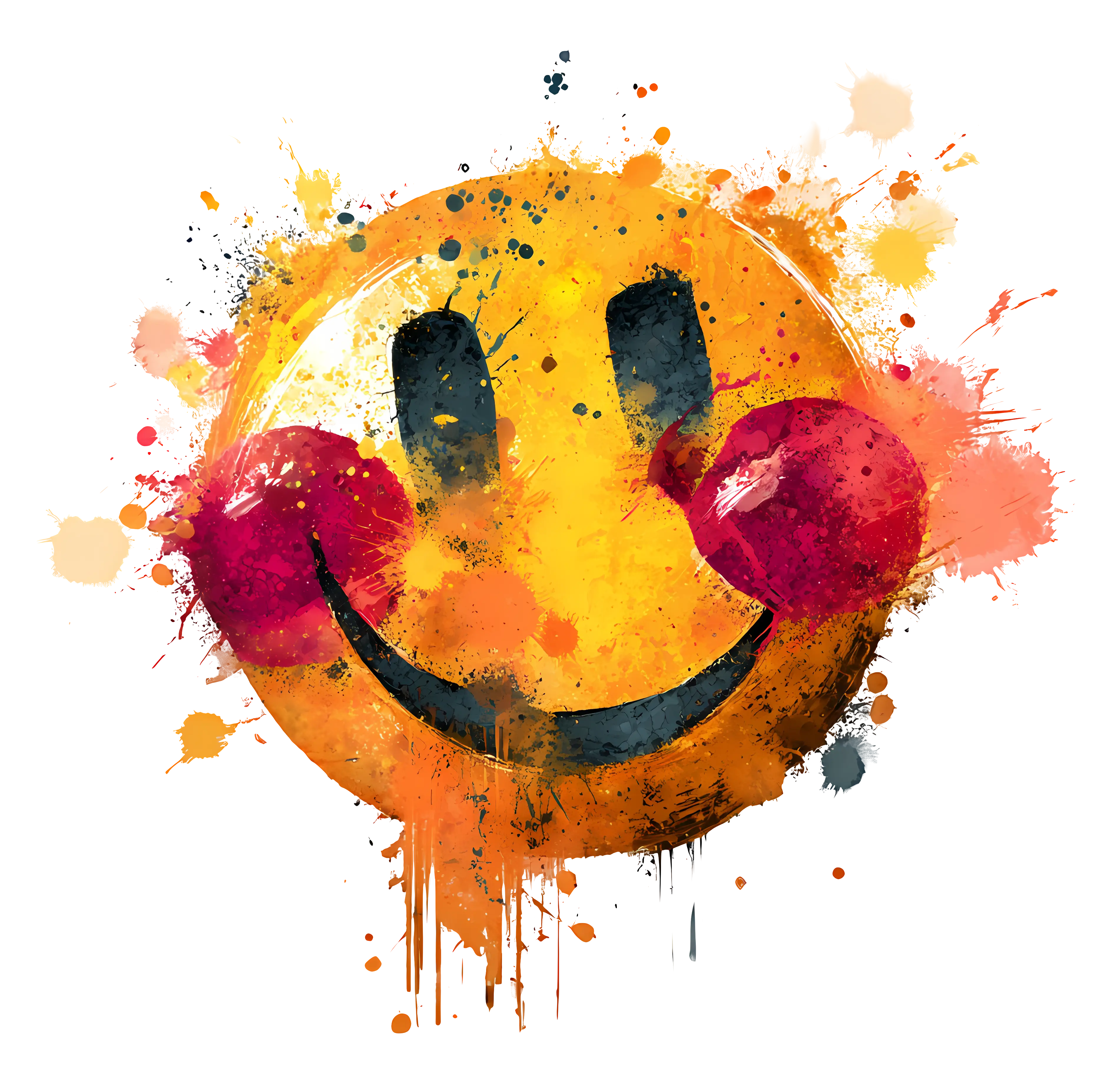 Smiley Face with Paint Splatter