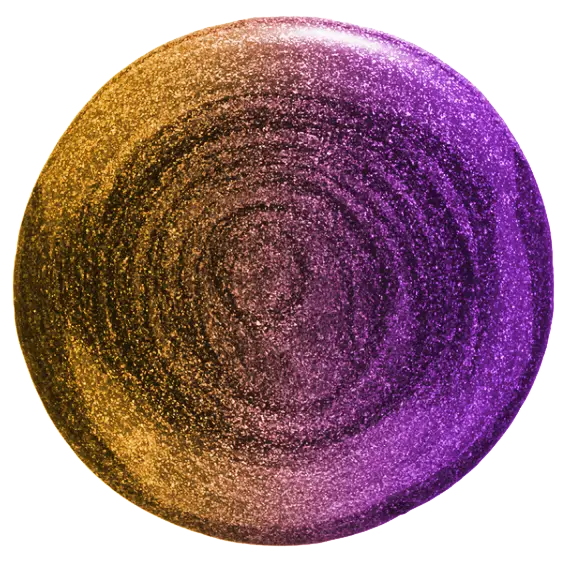 Abstract Glitter Circle with Gold and Purple Tones