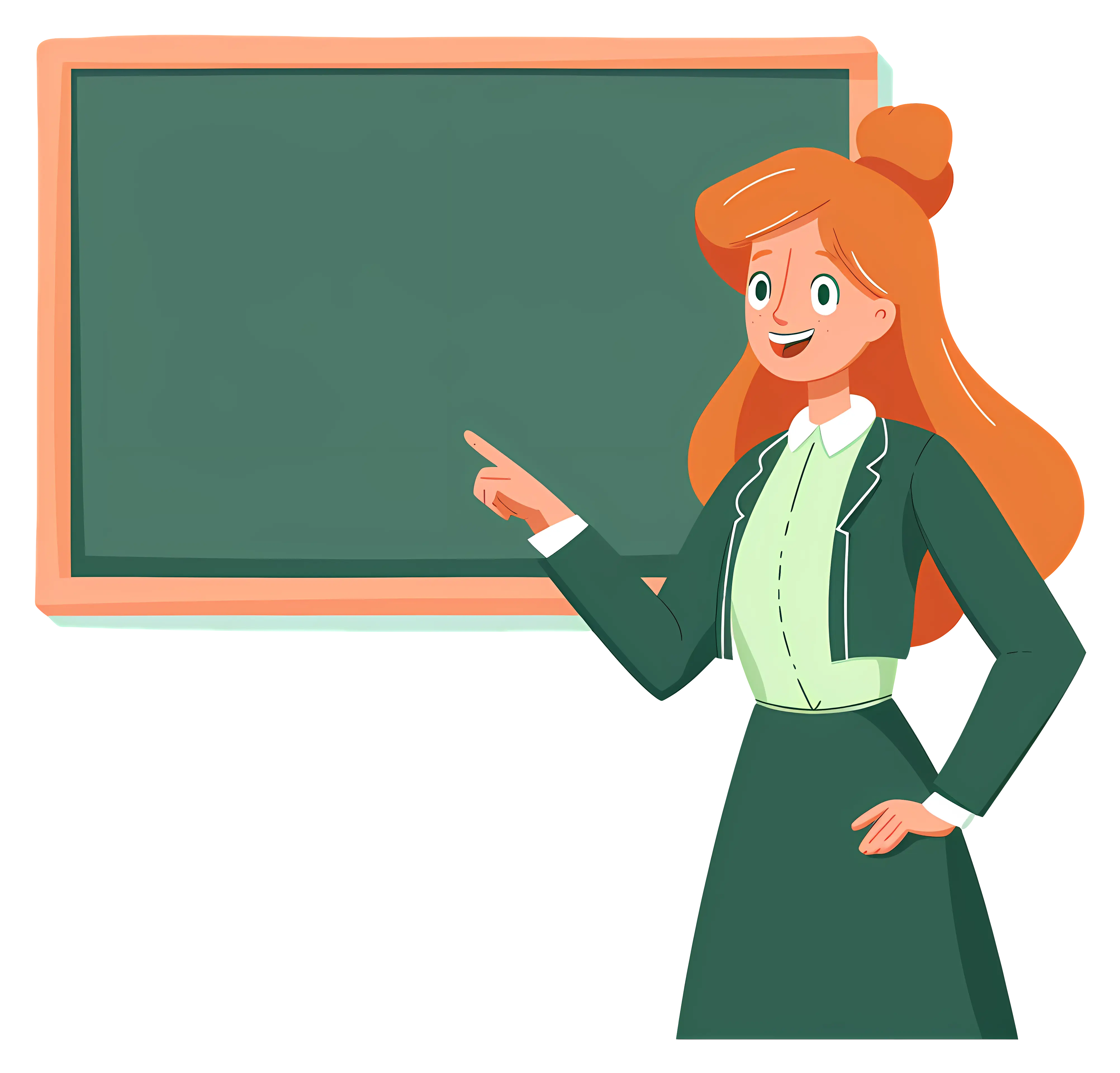 Teacher Cartoon Illustration in Classroom