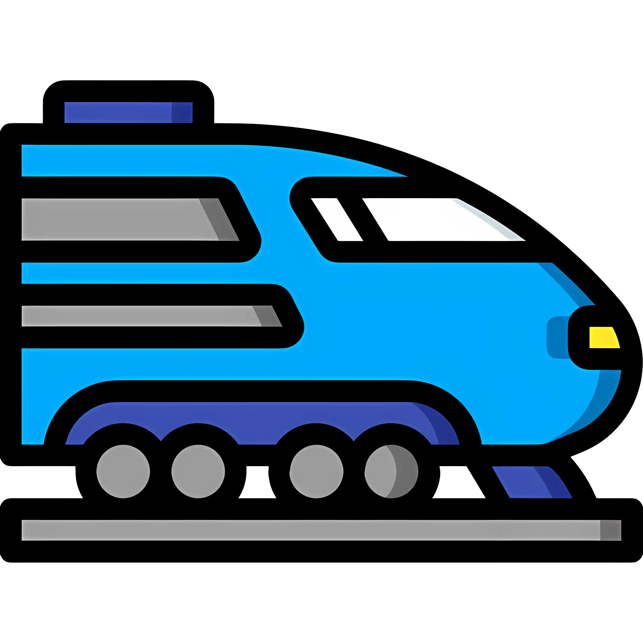 Cartoon Train in Blue Color