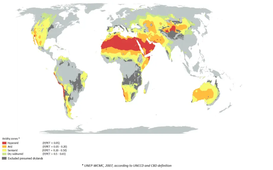 World Map Highlighting Climate Zones