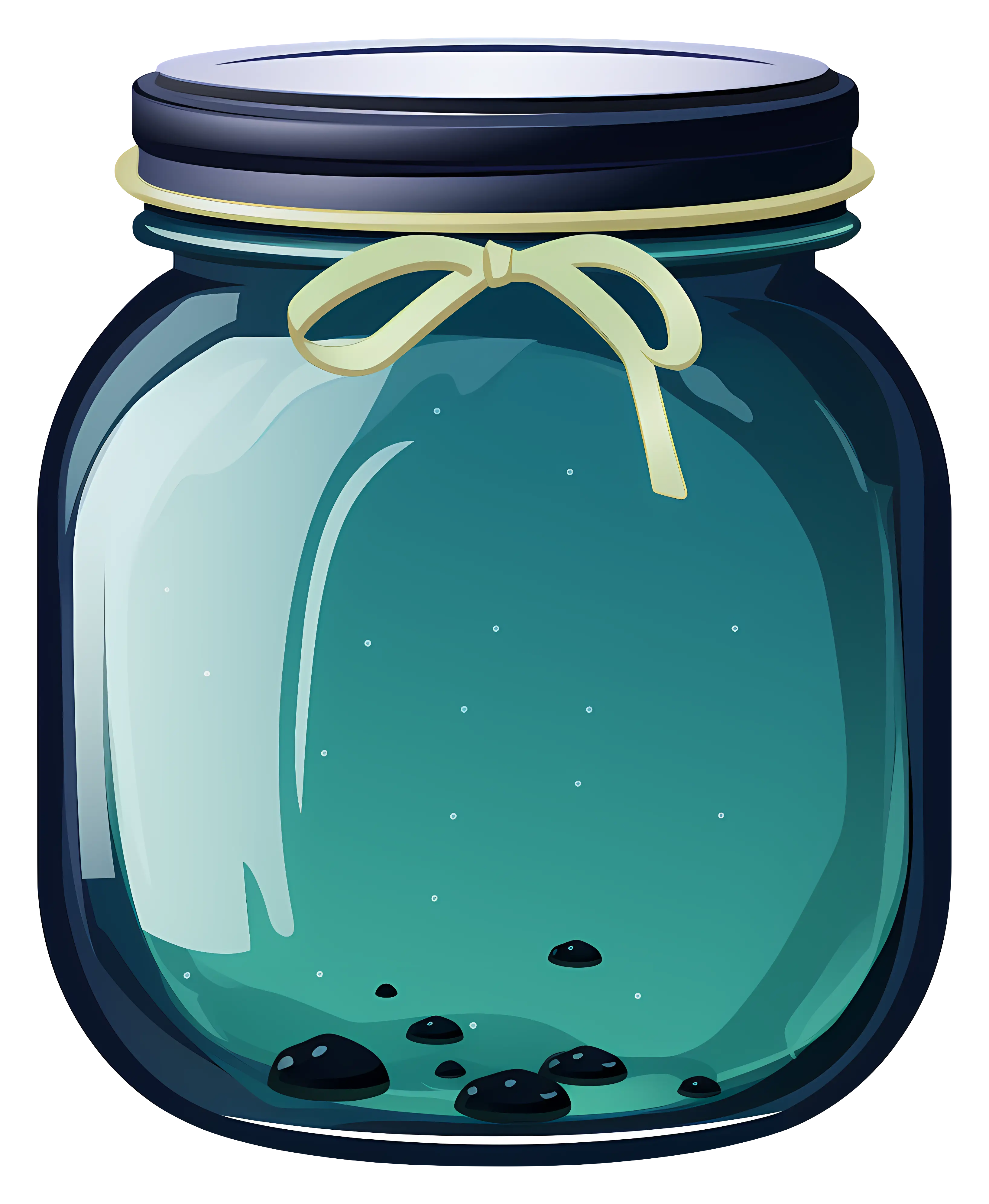 Empty Glass Jar with Ribbon Decoration