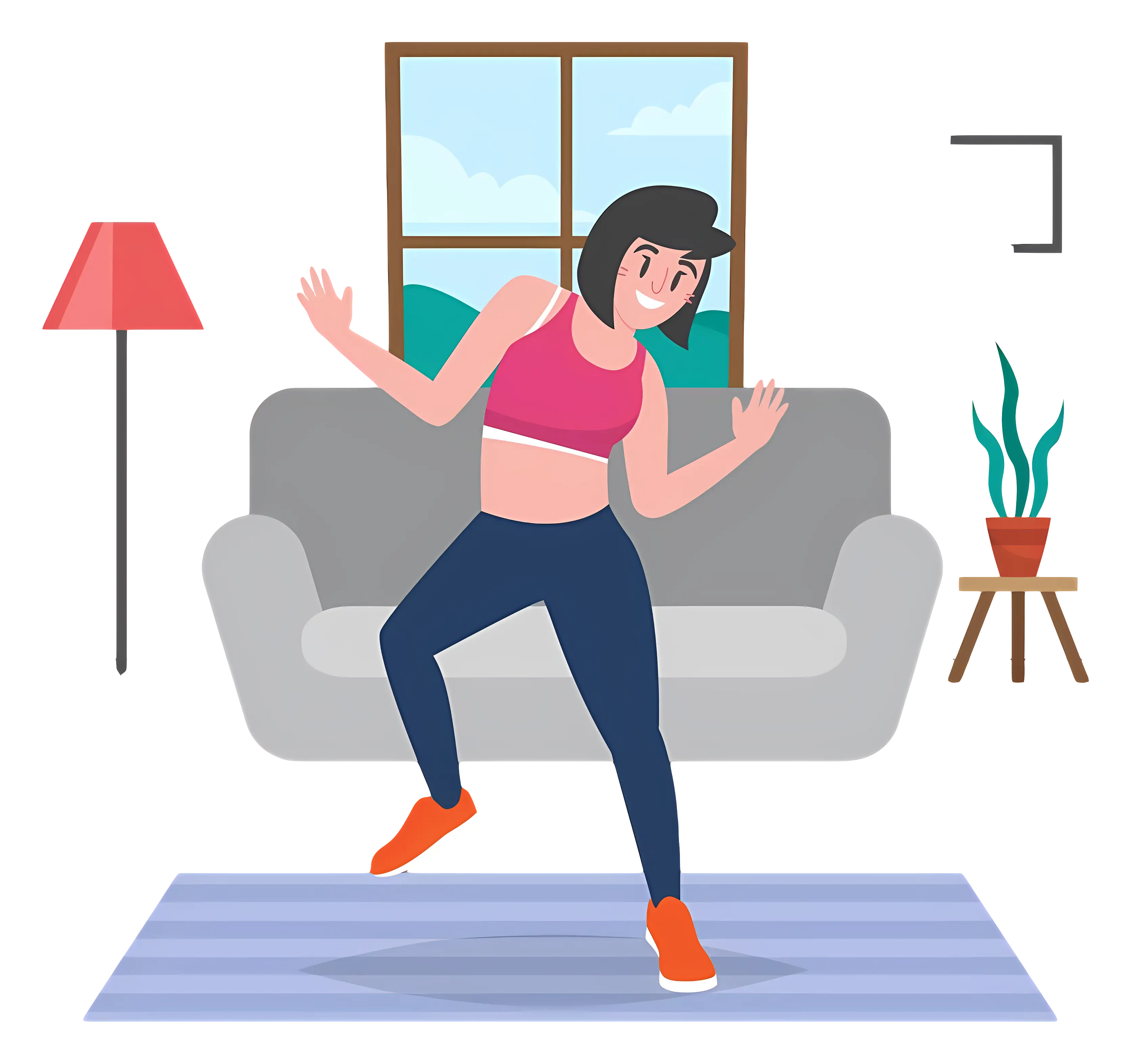 Woman Exercising at Home