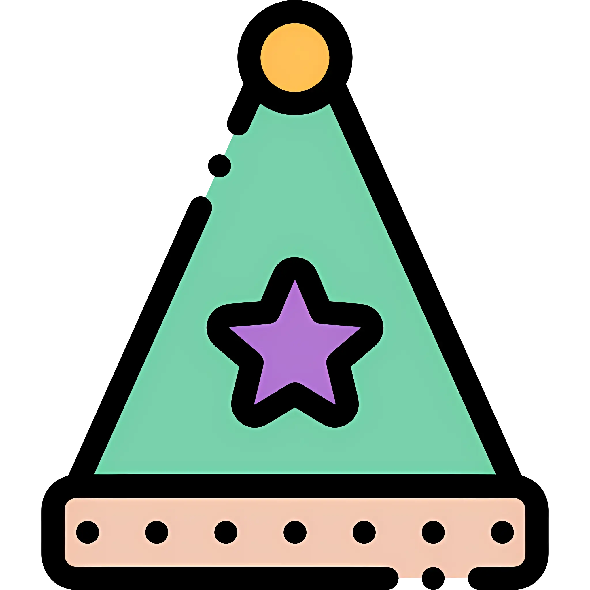 Colorful Party Hat with Star