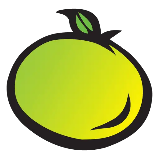 Graphic Green Fruit with Leaf