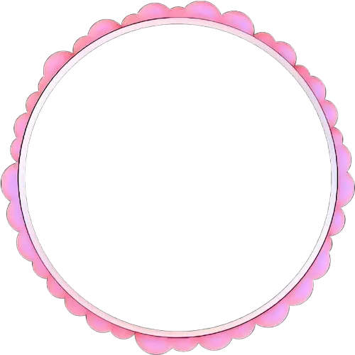 Pink Circular Frame with Decorative Scallops