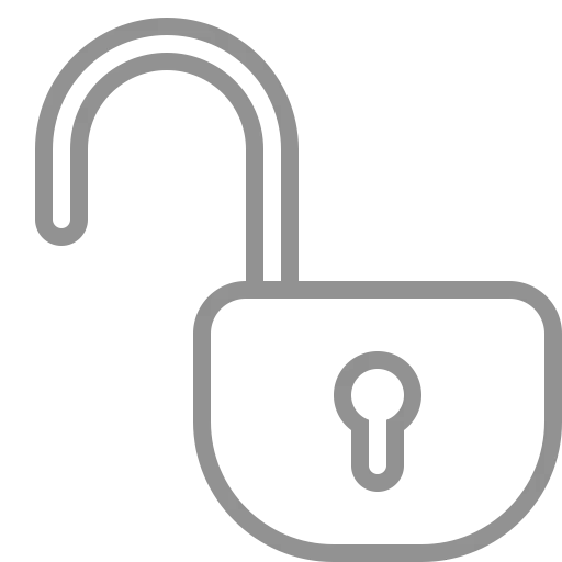 Open Gray Padlock Icon