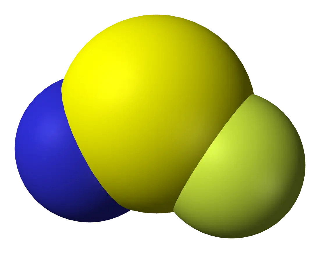 Tricolor Molecular Structure in Yellow and Blue