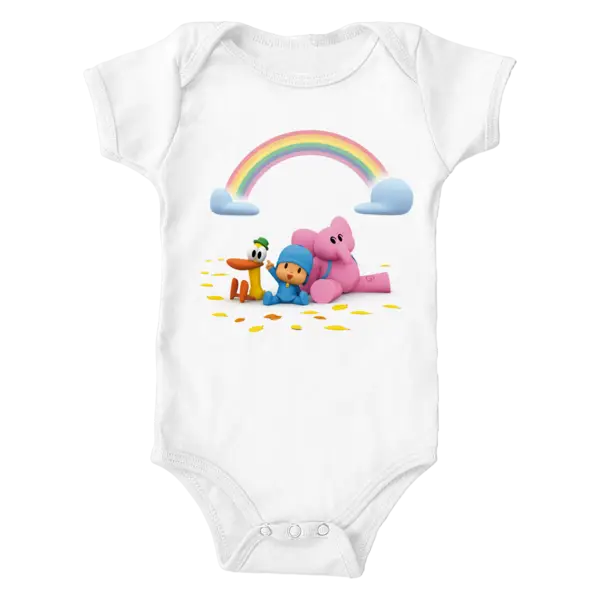 Baby Onesie with Rainbow and Characters