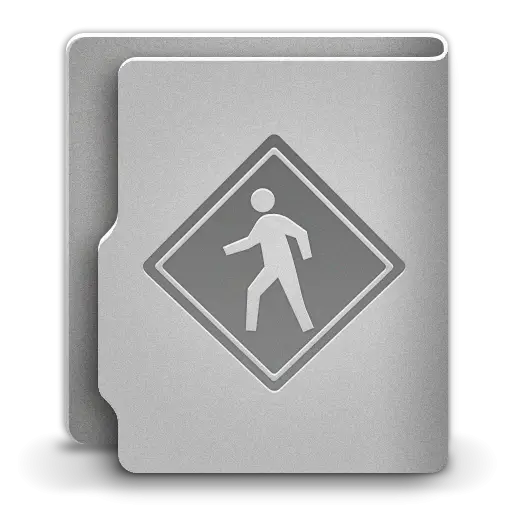 Pedestrian Sign Symbol on Folder