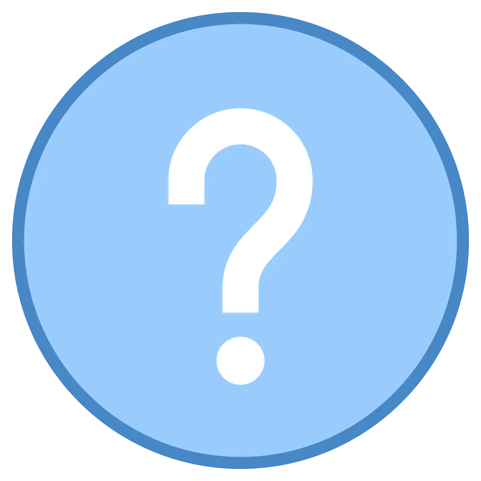 Blue Question Mark Icon for Information Support