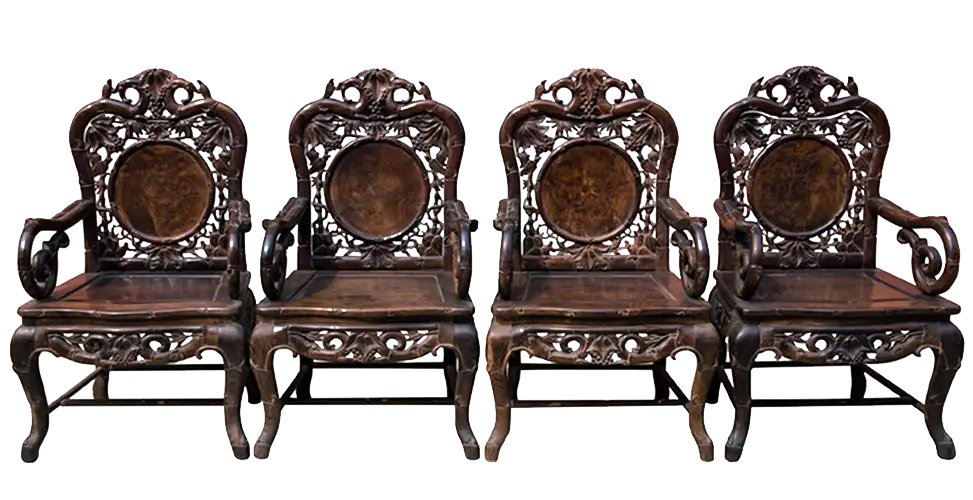 Set of Antique Wooden Chairs